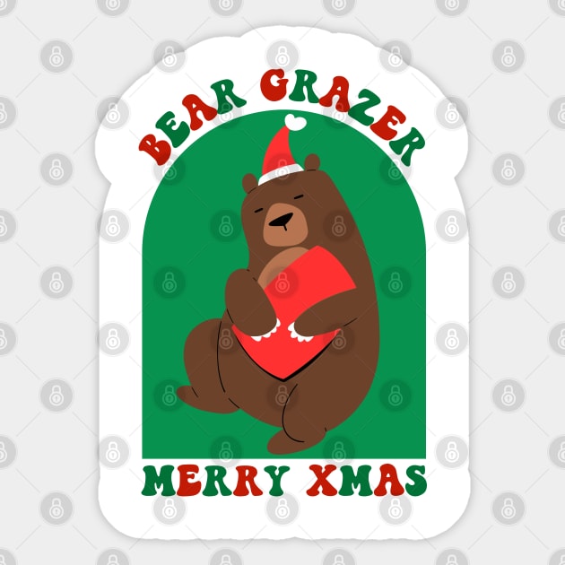 Bear Grazer Merry Christmas Gift Sticker by TayaDesign